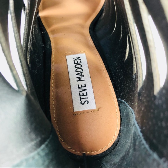 NWOT Steve Madden black suede Cyder lace-up heel - Picture 5 of 7